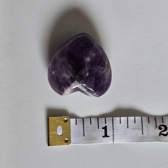 Set of 4 Carved Amethyst Hearts (1large, 3 small) - Picture 9 of 10